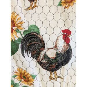 Sharon Kessler Farmhouse Chicken & Sunflower Print Fabric 44"x57"